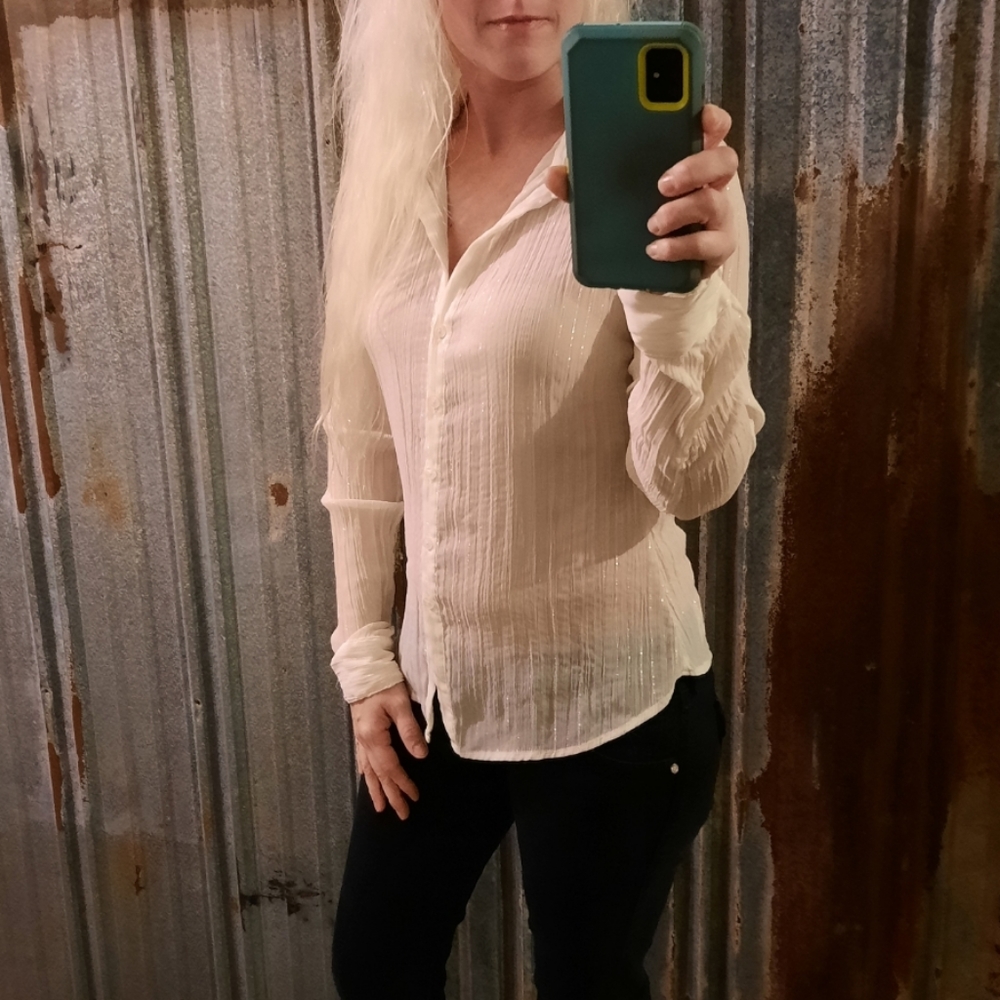 Sexy Sheer Anxiety Button Up Shirt